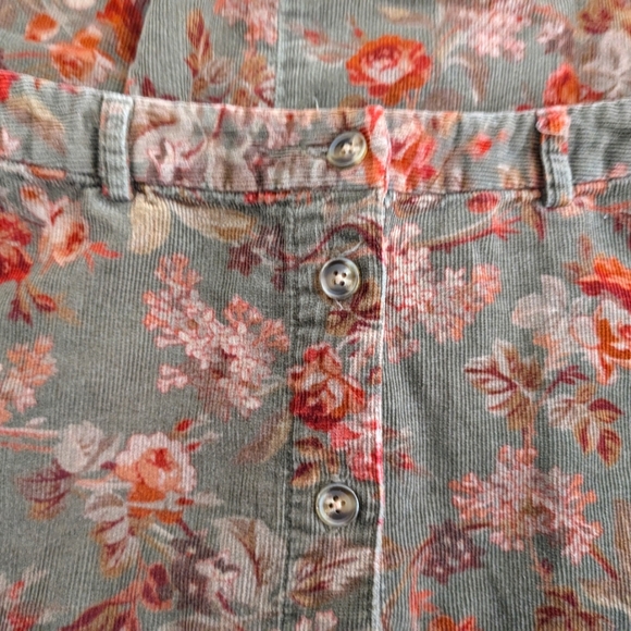 Eddie Bauer Ladies Courderoy Maxi Floral Skirt Size 8 - Picture 3 of 5
